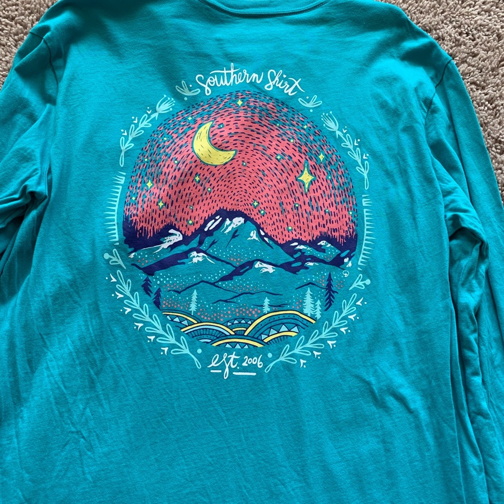 Teal tee by the southern shirt company!